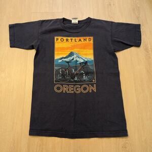 VTG Portland Oregon Bike Adult Small Shirt Mount Hood Skater Ski Outdoors